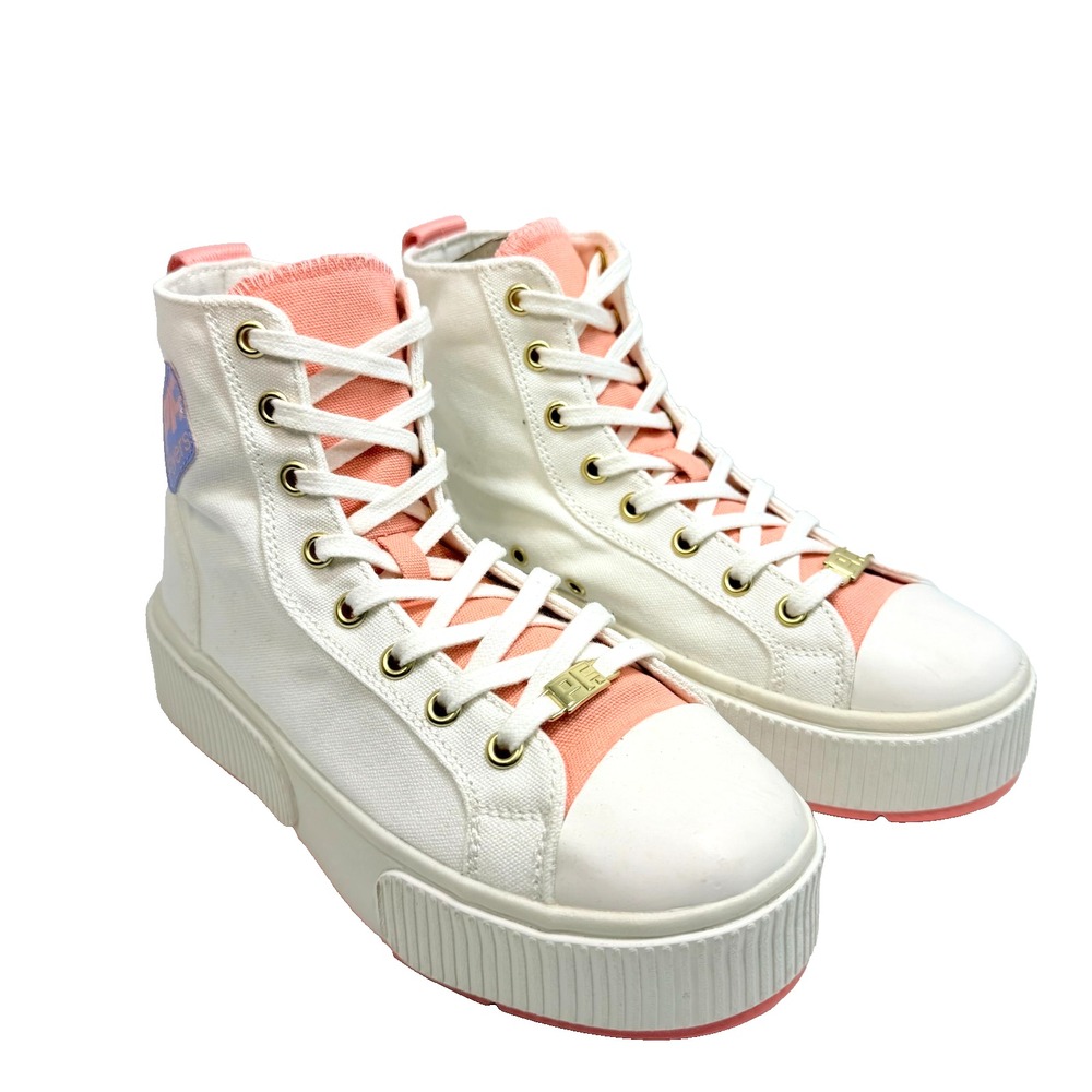 Retro High Top Platform PF Flyers Sneakers Women 6 White Pink AL23C1CM-045